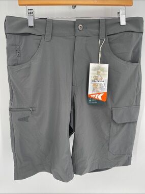 Kastking Men’s Gray Cargo Shorts Size 34 NWT